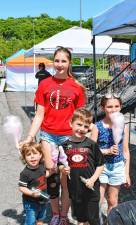 Halston, Gianna, Scarlett and Beau Garrett Kimkowski of Wantage enjoy cotton candy at Wantage Day 2024. (Photo by Maria Kovic)