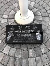 <b>This memorial plaque dedicated in November to Jason Rinker has been removed. (File photo)</b>