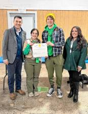 <b>Assemblyman Michael Inganamort and Assemblywoman Dawn Fantasia present a state proclamation to Eagle Scout Brianna Brady of Troop 1150 in Andover and Eagle Scout Michael Fowler of Troop 95 in Sparta recognizing the Patriots’ Path Council of the Boy Scouts of America for successfully hosting the Jersey 360 Jamboree at the Sussex County Fairgrounds. More than 4,000 Scouts from throughout New Jersey participated in the event Oct. 25-27. (Photo provided)</b>