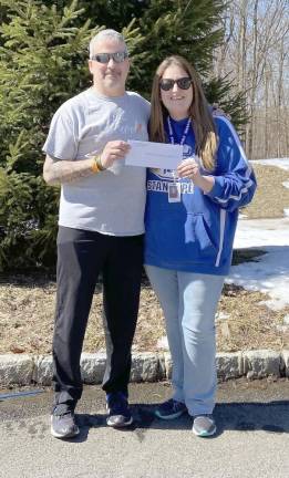 David Wihlborg, president of The Nicholas Wihlborg Foundation and Nick’s dad, with Jessica Frank, Valley Road School nurse (Photo provided)