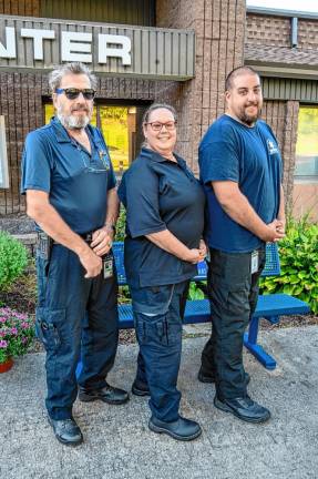 <b>Lawrence McPhail, Stephanie Blaine and Angelo Melchiorri of Vernon Emergency Medical Services.</b>