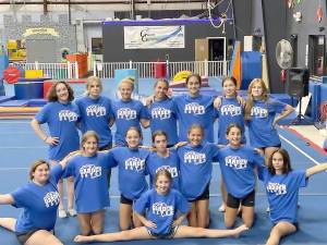 Giant's Garden Gator Xcel Gold, Platinum and Diamond gymnasts -- seated: Lily Sauchelli, Newton, Teagan Tardive, Sparta and Ava Schlaffer, Branchville; kneeling: Kelly Hayowyk, Alayna Menna, Megan Luchs, Taylor Sabo, Julia DeSantis, Sparta; standing: Meghan Smith, Kacy BIddiscombe, Lilly Gretkowski, Emily Harms, Karen Maasbach, Jaley Pabon, Lydia Dutro, Sparta (Photo provided)