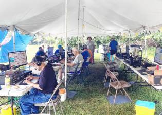 Ham radio operators from the Sussex County Amateur Radio Club take part in a national amateur radio exercise June 22-23 in Newton. (Photo courtesy of Bill Truran)