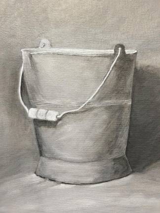 The oil painting on canvas ‘Kick the Bucket’ is by student artist Stephanie Kuiken. (Photo provided)