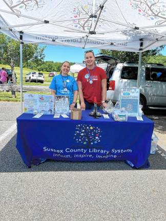 Julie Knapp, public information officer, and Jessica Osolin, librarian at the Sussex-Wantage branch of the Sussex County Library System. (Photo by Daniele Sciuto)