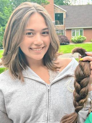 Miss Vernon 2024 Mackenzie Rivier donates 15 1/2 inches of her hair to children with hair loss. (Photo provided)