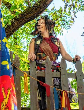 A greeter at the festival.