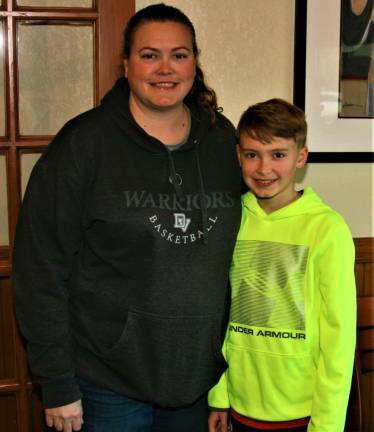 Keegan Samson with his mother.