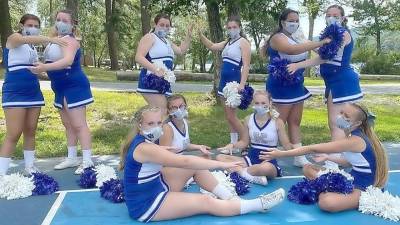 Kittatinny Regional High School Cheer Team gets creative to keep camp alive during Covid (Photo courtesy of Sam Lupo)