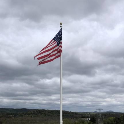 <b>The Rinker family donated a flagpole at the pump track and a stone in memory of Jason Rinker.</b>