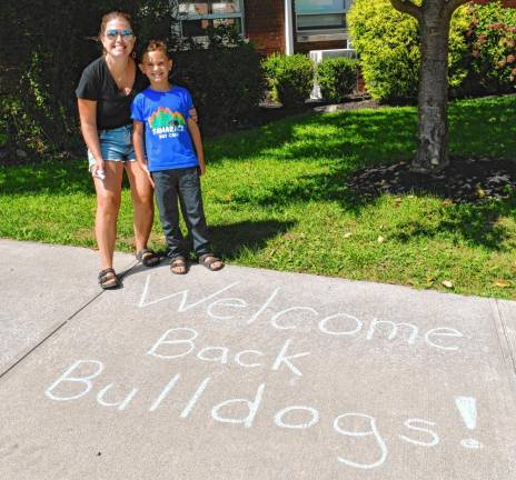 <b>CW1 Kelley and Daniel Wirths of Branchville with a message to students coming back to school. (Photos by Maria Kovic)</b>