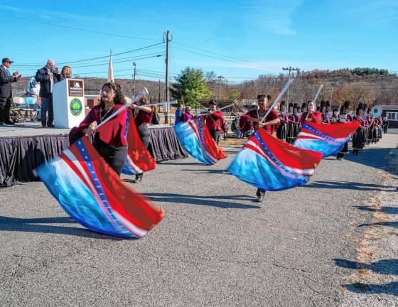 <b>VP1 The Newton High School </b>Color Guard and Marching Band<b> take part in Sussex County’s 24th annual Salute to Military Veterans Parade on Sunday, Nov. 3 at the Sussex County Fairgrounds. (Photo by Nancy Madacsi)</b>