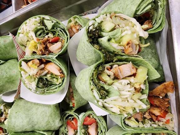 Spinach wraps served in the Sparta school district include shredded Jersey Girl cheese and local produce. Photo provided