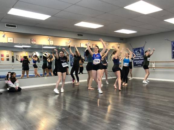 Girls perform a dance routine during auditions for the new Sussex County Miners Dance and Cheer Team on Saturday, Jan. 25 at Trinity Studios in Sparta. (Photos by Kathy Shwiff)