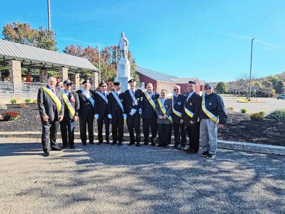 <b>A Christopher Columbus statue at Skylands Stadium in Augusta was dedicated Oct. 12. (Photo provided)</b>