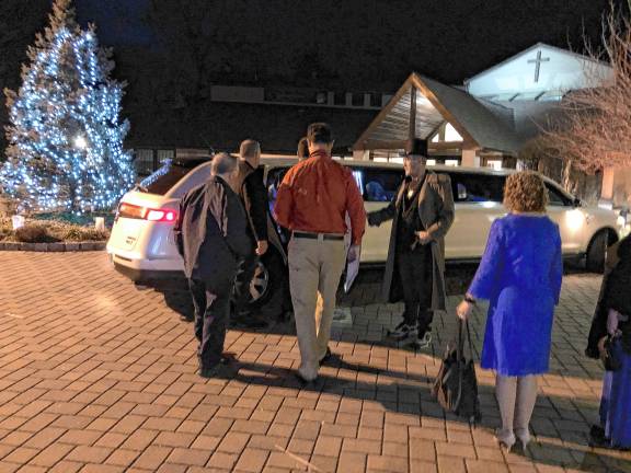 <b>Guests climb into a limousine for a ride during the Night to Shine last year.</b>