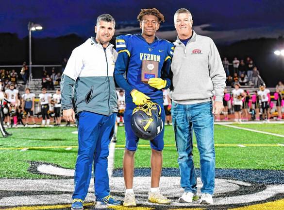 <b>VF1 Vernon Township High School senior Josh Jean is the team’s representative for the Super Football Conference Young Man of the Year award. (Photo by Pete Hagedoorn)</b>