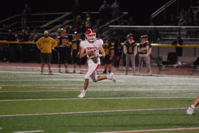 Lenape Valley quarterback Keith Wagner on the move in the second half.