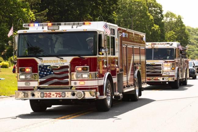 Andover Township firetrucks take part in the Memorial Day parade this year in Byram.