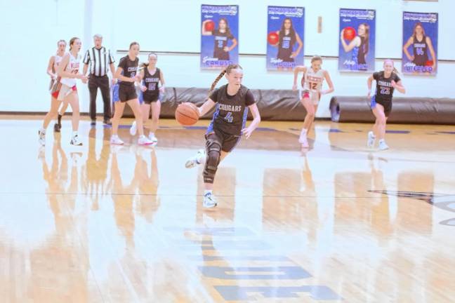 Kittatinny's Katie Sajdak dribbles the ball. She scored seven points.