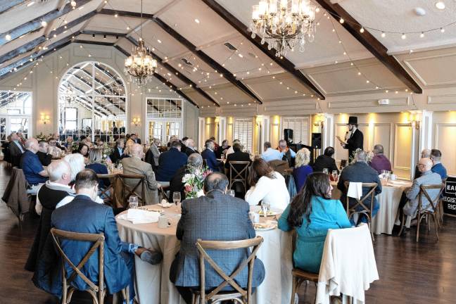 A Lincoln impersonator speaks at the Sussex County Republican Committee’s Lincoln Day Brunch at the Lake Mohawk Country Club in Sparta.