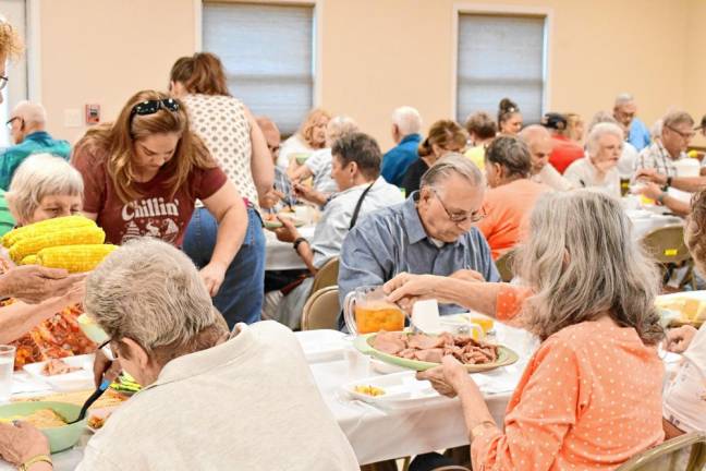 <b>About 350 people attend the Beemerville Presbyterian Church’s Harvest Home dinner Tuesday, July 23. (Photos by Maria Kovic)</b>