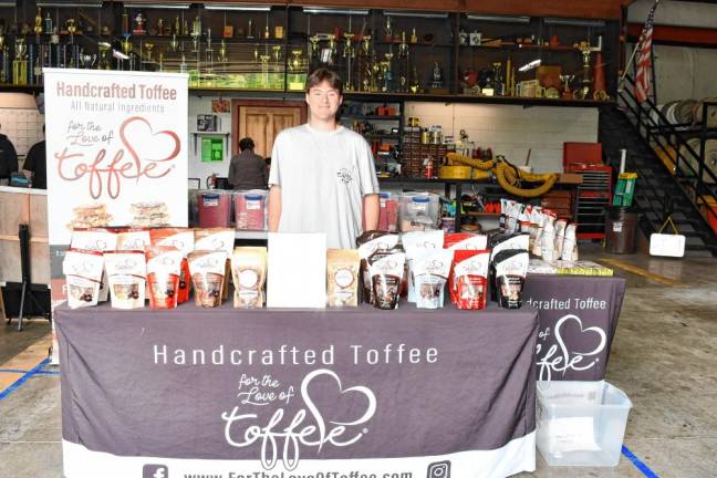 Joe Buono of Sparta sells items from For the Love of Toffee.