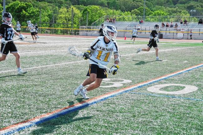 Vernon's Ethan Lewis scored one goal, made two assists and scooped up two ground balls.