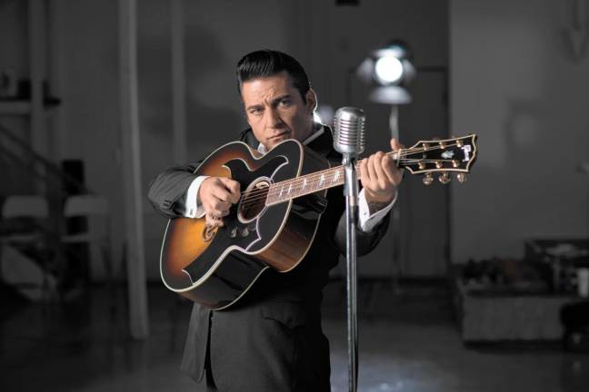 Shawn Barker portrays Johnny Cash in ‘The Man in Black’ on Friday at the Newton Theatre. (Photo provided)