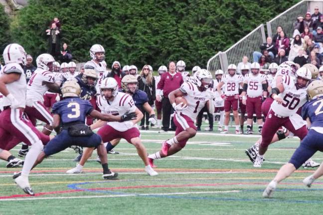 Don Bosco ball carrier Logan Bush finds an opening.