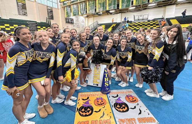 <b>The Cheer Competition Team won its division at the North Hunterdon competition. (Photo provided)</b>