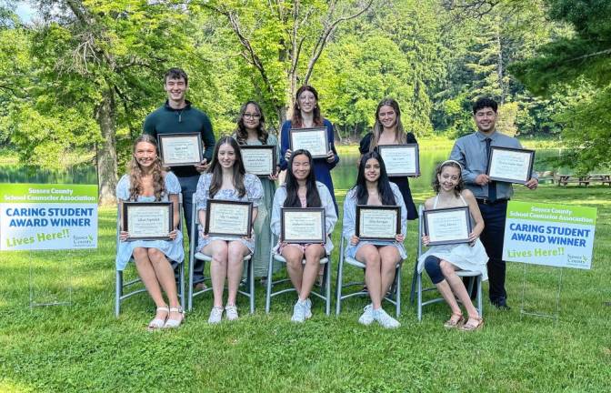 In front row, from left, are Lillian Papendick, Lily Tobachnick, Stephanie Gianuzzi, Olivia Barragan and Emily Beltrani. In back row, from left, are Ryan Nicol, Amarin Parham, AnnaBella Tozzi, Julie Curtis and Thomas Galvez Perea. (Photo provided)