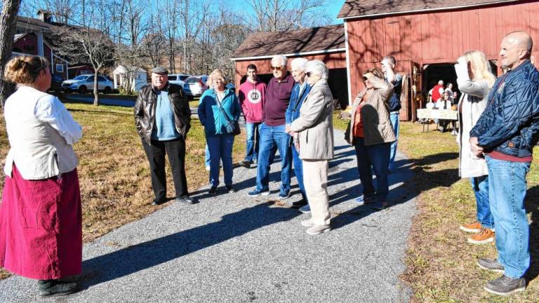 <b>Residents visit the DAR Elias Van Bunschooten Museum in Wantage on Saturday, Nov. 9 to see what life was like on a rural farm at harvest time in the 18th and 19th centuries. (Photos by Maria Kovic)</b>